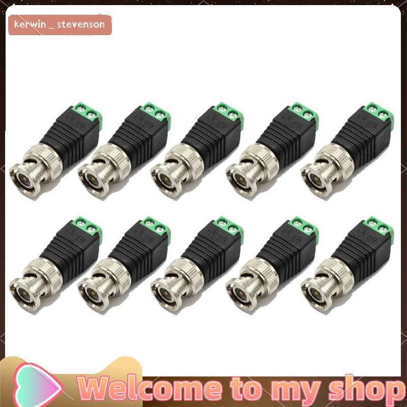 10 ชิ้นชายโลหะ BNC Connector พร้อม DC Connector ปลั๊กสกรู Terminal UTP วิดีโอ Balun สําหรับกล้องวงจร