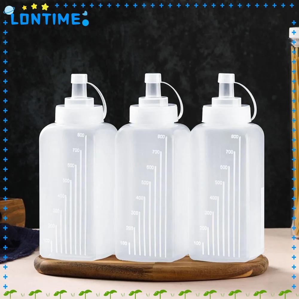 LONTIME 800/1000ml ขวดใส่เครื่องปรุง, PE ขวดบีบซอสกันฝุ่น, อุปกรณ์ครัวป้องกันการรั่วความจุขนาดใหญ่ขน