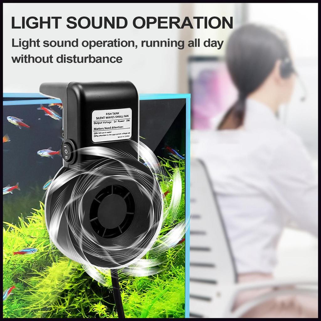 ตู้ปลา Chiller พัดลม Aquarium Water Cooler Chiller ปรับ 2 โหมดความเร็ว Chiller อุปกรณ์เสริมสําหรับน้