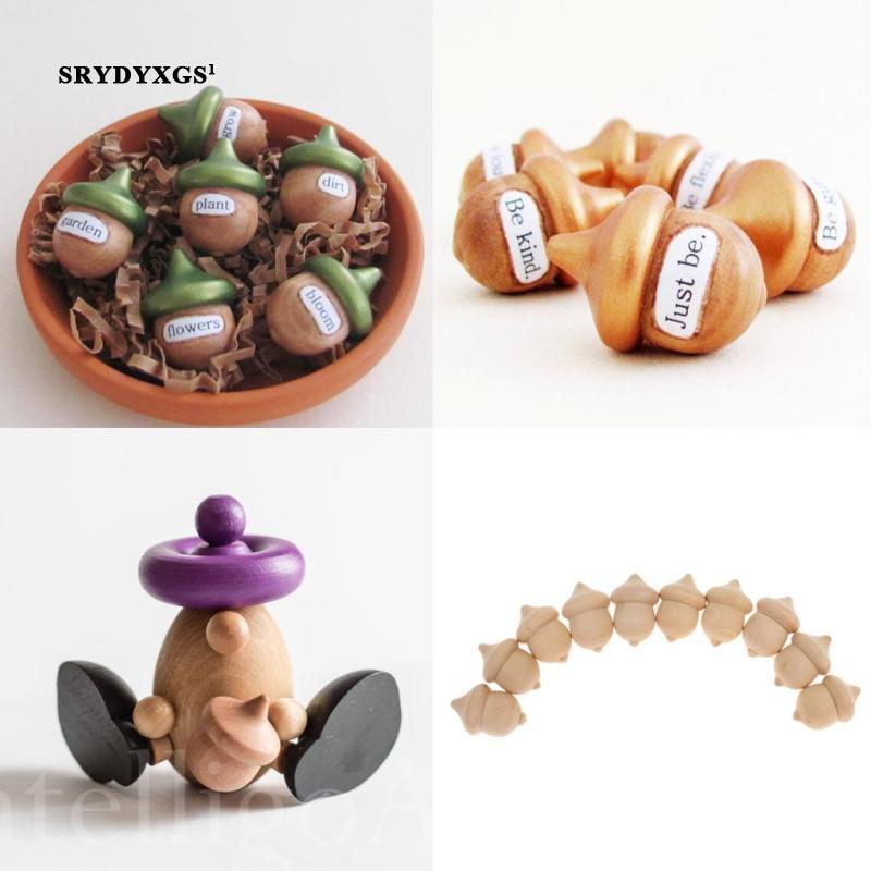 [srydyxgs1] 10 ชิ้น Unpainted Acorns Waldorf Acorns งานแต่งงาน Embellishments ของขวัญ DIY