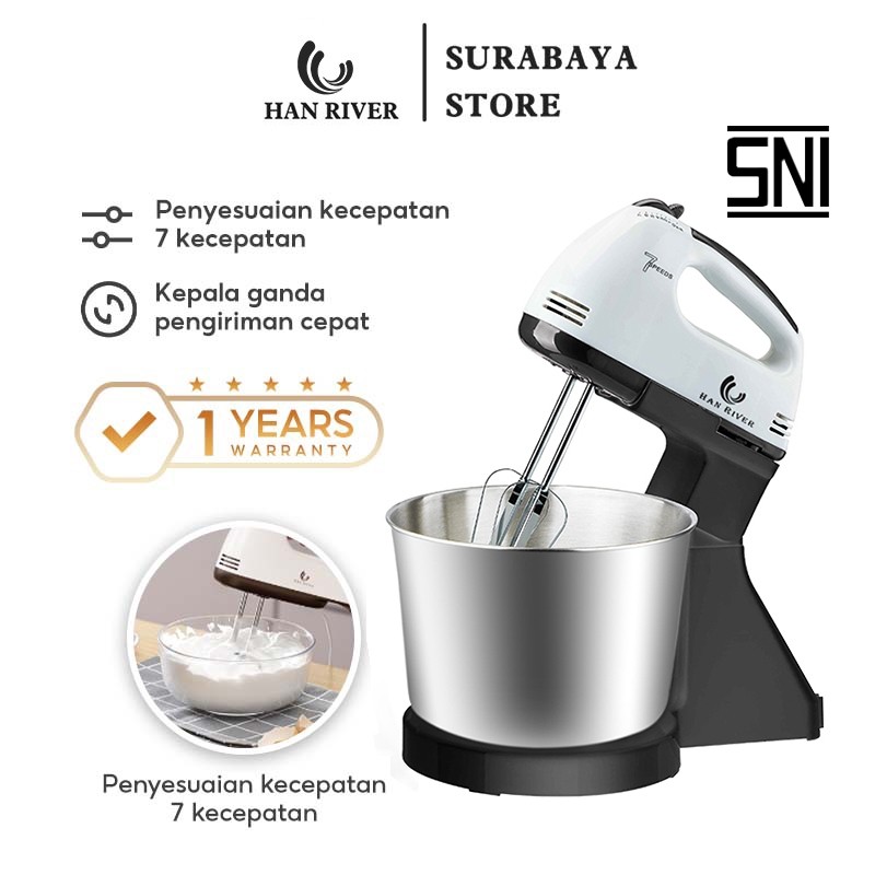 WAREHOUSE เครื่องผสมแบบยืน HAN RIVER Standing Mixer / Handheld Mixer White / Macaron Pink