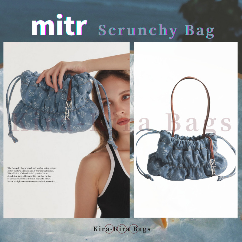 MITR The Scrunchy Denim Bag mitr（ของแท้ 100 %）