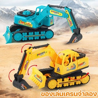 ของเล่นเครนจําลอง โมเดลของเล่นวิศวกรรมรุ่นรถ ขับรถเจาะรถขุดร…