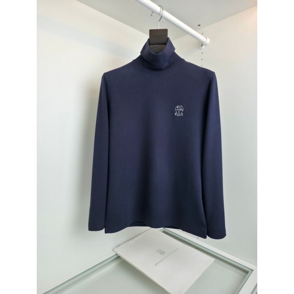 JULP Italy BC Simple and versatile men's embroidered turtleneck base shirt25Autumn and winter fashio