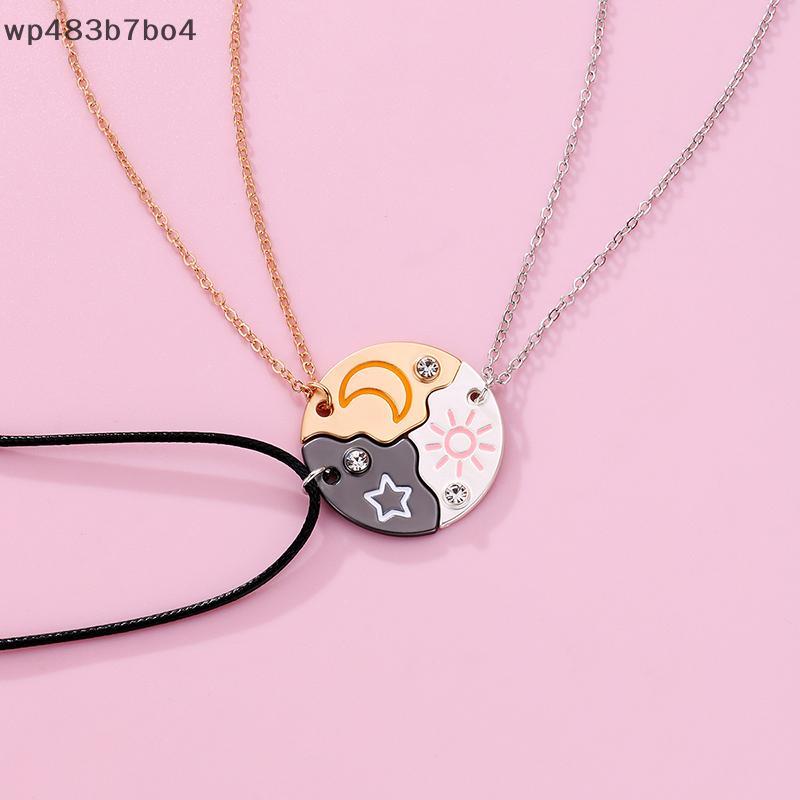 Wpb สร้อยคอจี้พระจันทร์ดาว3ชิ้น/เซ็ตสร้อยคอคู่มิตรภาพ bff เครื่องประดับแฟชั่น