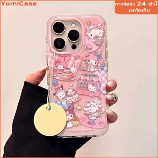 เคสไอโฟน17 13 สำหรับ IPhone 12 16 15 11 14 Pro Max 14 16 15 Plus 16 14 12 11 15 Pro หวานสวัสดีคิตตี้เค้กทำนองเพลงปกใหม่