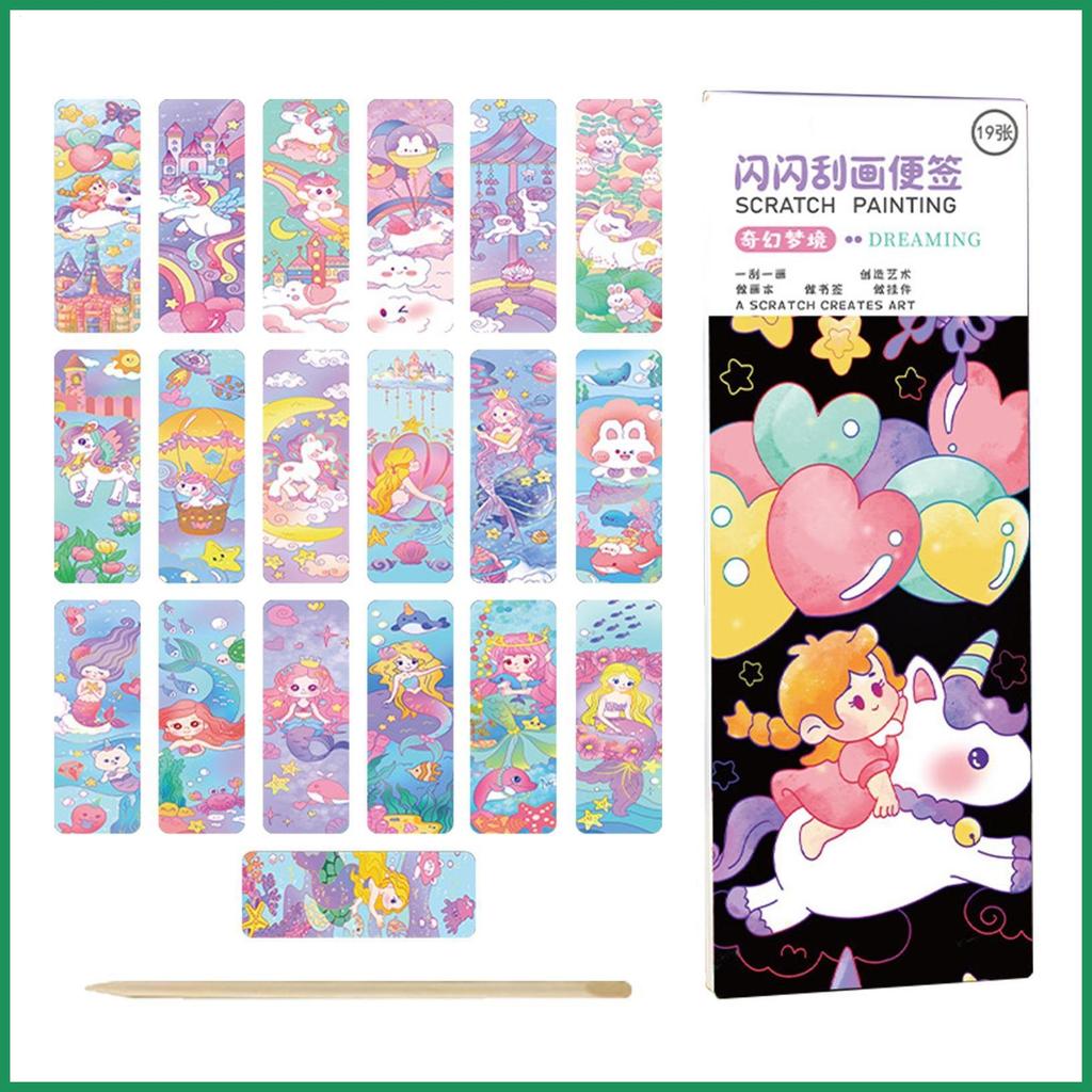 Scratch off Art ของเล่น Art Craft Kit Scratch off Art Crafts Notes Scratch off แผ่นกระดาษตลกสร้างสรร