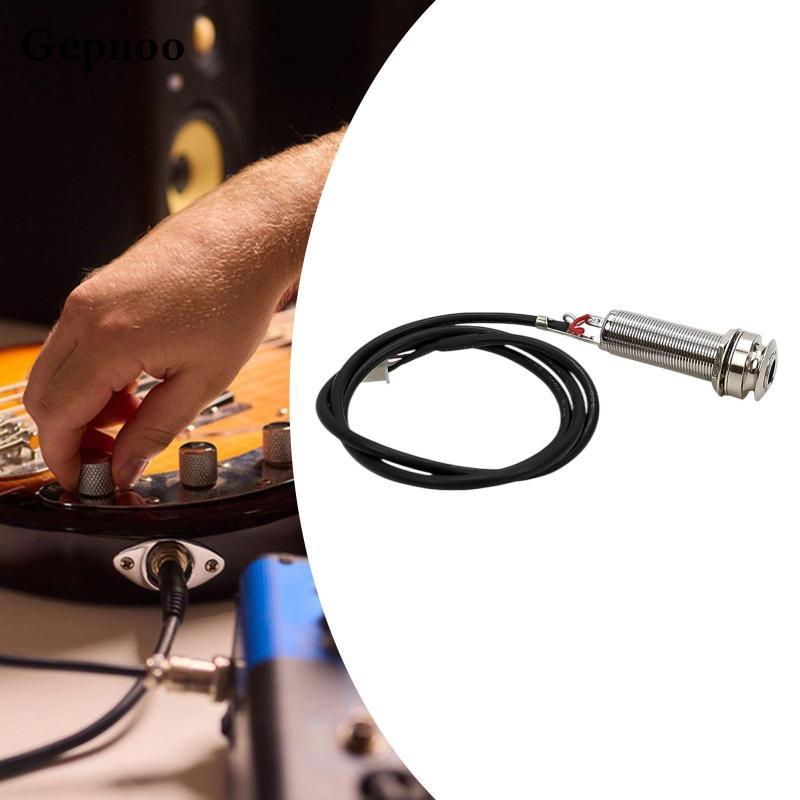 [Gepnoo] แจ็คกีตาร์ไฟฟ้า Endpin Output Jack Wire Acoustic Electric Guitar Strap Button Jack Connecti