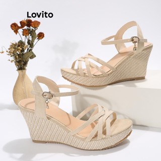 Lovito โบฮีเมียนรองเท้าส้นเตารีดฤดูร้อนธรรมดาสําหรับผู้หญิง …