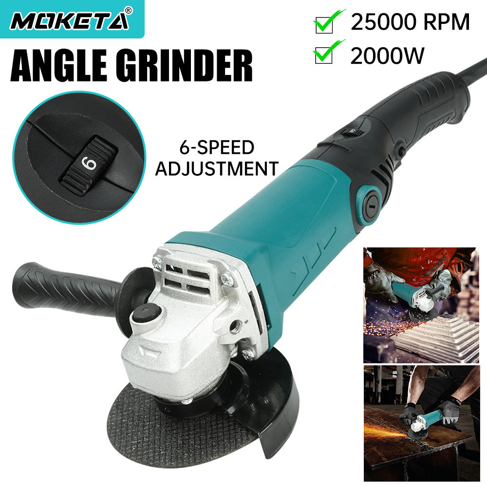 MOKETA เครื่องเจียรไฟฟ้า 4 นิ้ว 2000w Angle Grinder หินเจียร ลูกหมู ลูกหนู รุ่น (งานเทียบ) 💥 การันตีสินค้าตรงปก 100%