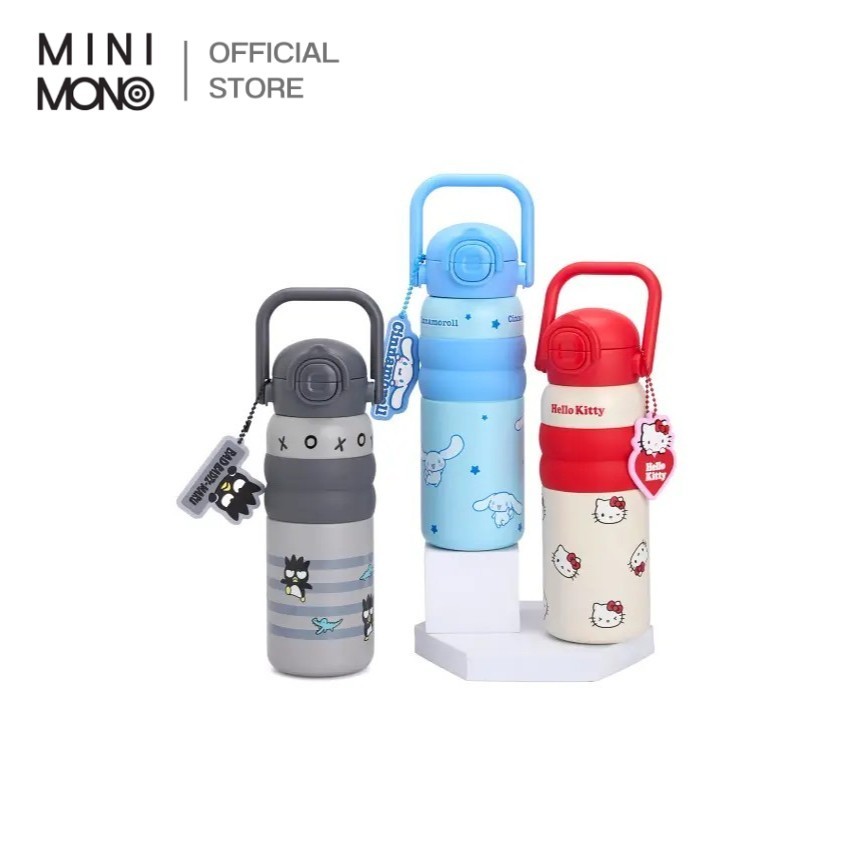 Mini Mono x Sanrio กระบอกน้ำสแตนเลสเก็บอุณหภูมิ 600 มล. สองชั้น ฟังก์ชั่นการใช้งานหลากหลาย | ลิขสิทธิ์แท้