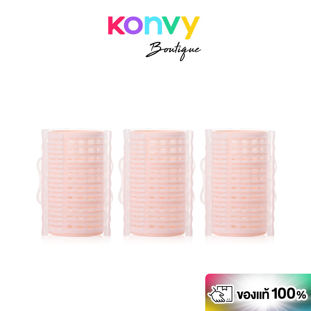 KVY Elastic Clip Hair Rollers 3pcs #Pink.