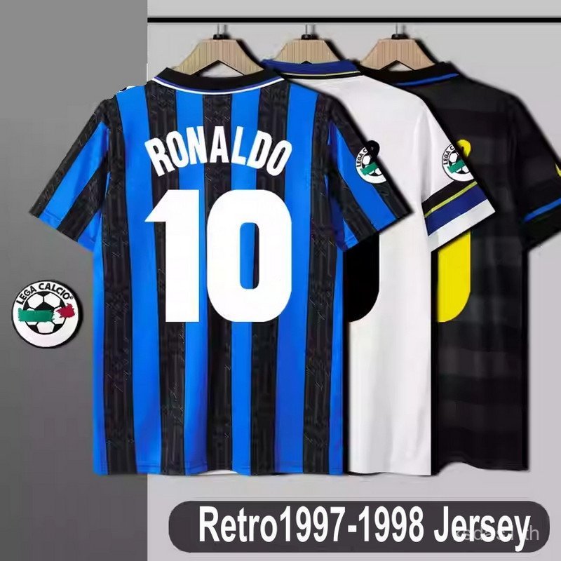 เสื้อทีมฟุตบอล Inter Milan ฤดูกาล 1997-1998 แบบเหย้าและเยือน Ronaldo Unisex