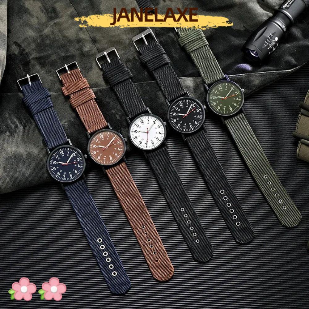 JANELAXE932JN นาฬิกาข้อมือ, สายไนลอน Luminous Dial Quartz Watch, Creative Outdoor Casual Sports Watc