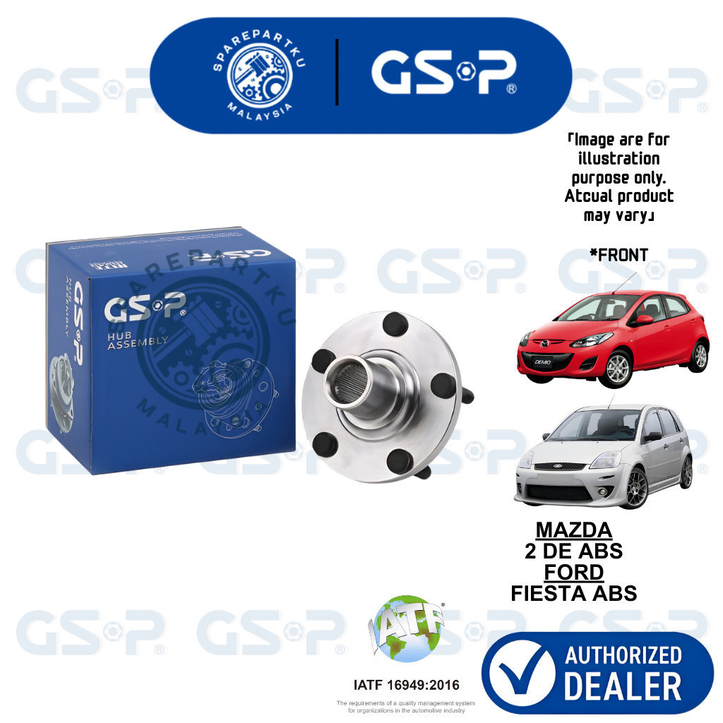 GSP FRONT WHEEL HUB BEARING สําหรับ MAZDA 2 DE ABS FORD FIESTA ABS (AUTO/MANUAL) GSP WHEEL HUB BEARI