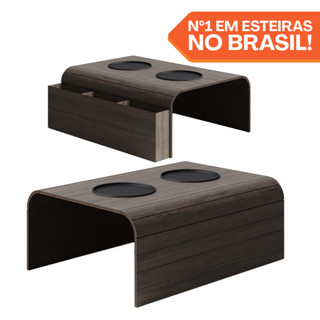 Esteira Suporte Porta Controle e Copos Para Sofá