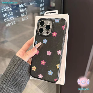 CODที่ไทย เคสสำหรับไอโฟน15 ลายดอกไม้งดงาม เคสมือถือใสนิ่มกลิตเตอร์วาว For IPhone16 15 13 14 11 12Pro Max 6/7/8Plus XR XS