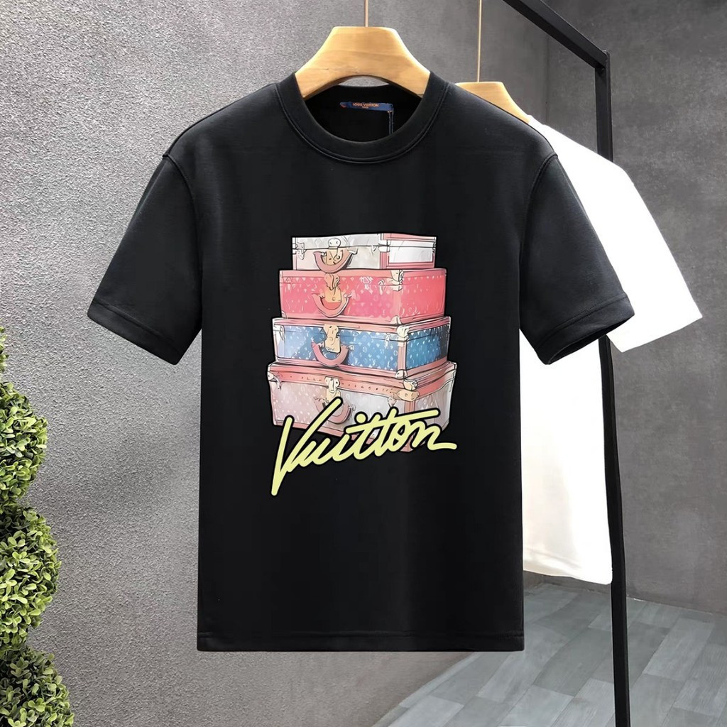 LO% UIS VU & ITTON/L @ V2026 Star คลาสสิกรอบคอแขนสั้นเสื้อยืดผู้ชายผู้หญิงสไตล์ตัวอักษร Slim-fit Sli