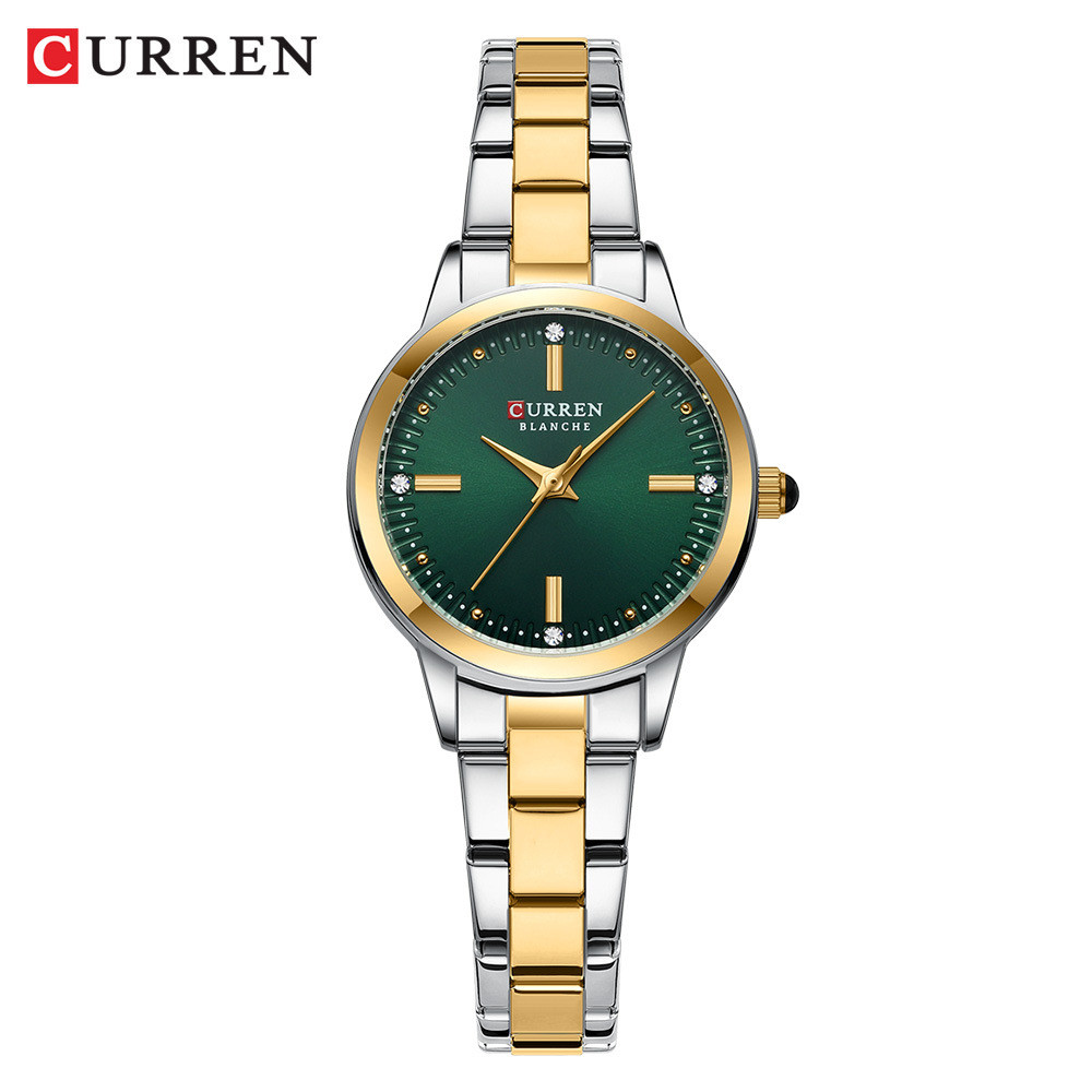 Curren/Curren 9094 สุภาพสตรีนาฬิกาแฟชั่นผู้หญิงนาฬิกา Casual สายเหล็กนาฬิกาการค้าต่างประเทศ