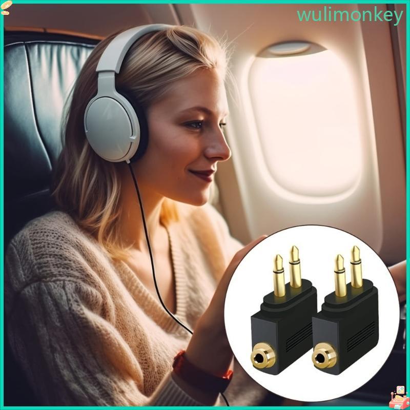 WU เครื่องบินหูฟังอะแดปเตอร์ Auditory 2x3 5 มม. รองรับบลูทูธ 5 0 เครื่องส่งสัญญาณ