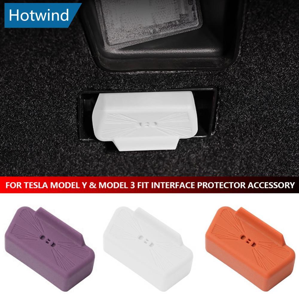 HW ซิลิโคนOBDพอร์ตป้องกันกันน้ําและกันฝุ่นหมวกสดชื่นสําหรับTeslaรุ่นY & รุ่น 3 Fitอินเทอร์เฟซProtect