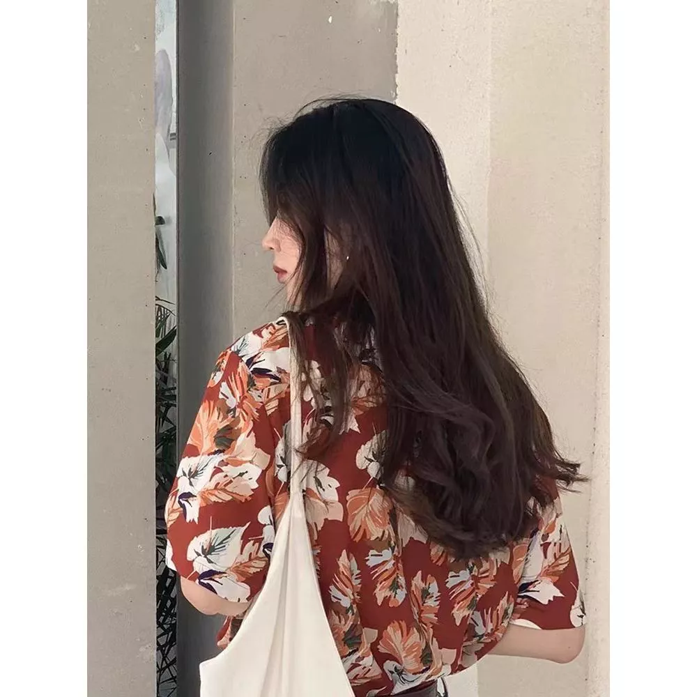เสื้อลายใบเมเปิ้ลแขนสั้น ทรงหลวม thumbnail 3