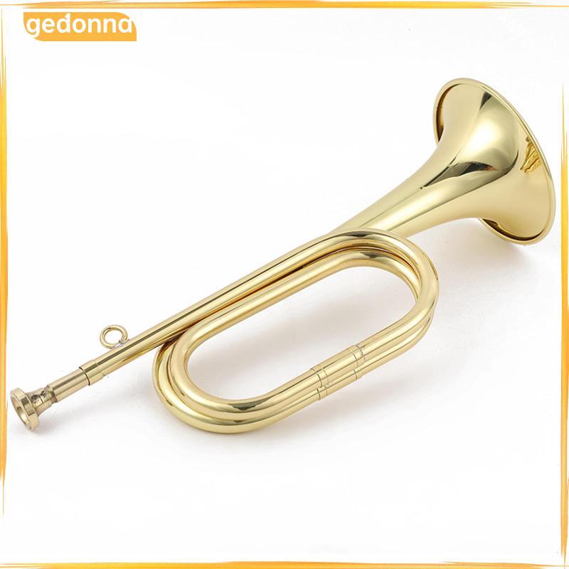[gedonna] เครื่องดนตรีทรัมเป็ตเป่า Bugle ทองแดงและทองเหลือง Bugle ทรัมเป็ต Prop Instrument สําหรับเร
