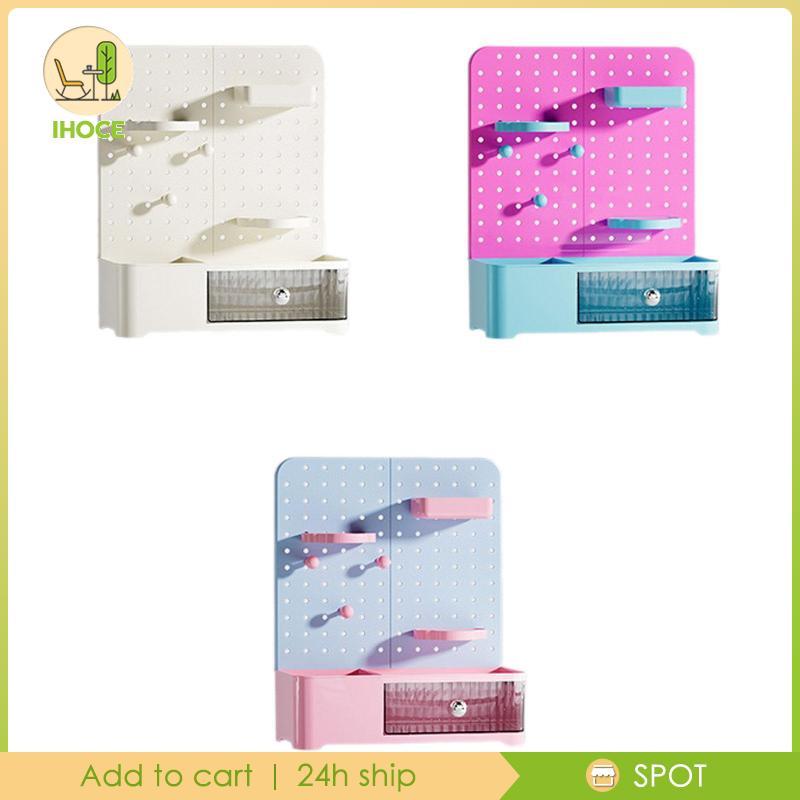 [Ihoce] กล่องเก็บของตั้งโต๊ะ Pegboard แบบตั้งโต๊ะสําหรับโฮมออฟฟิศที่ใส่ปากกาดินสอมัลติฟังก์ชั่นสําหร