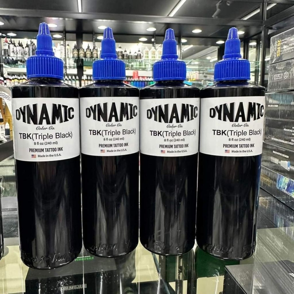 DYNAMIC TBK (Triple black) BLK Triple Black Tattoo Ink - ขวด 8 ออนซ์ 240ml นําเข้าจาก USA