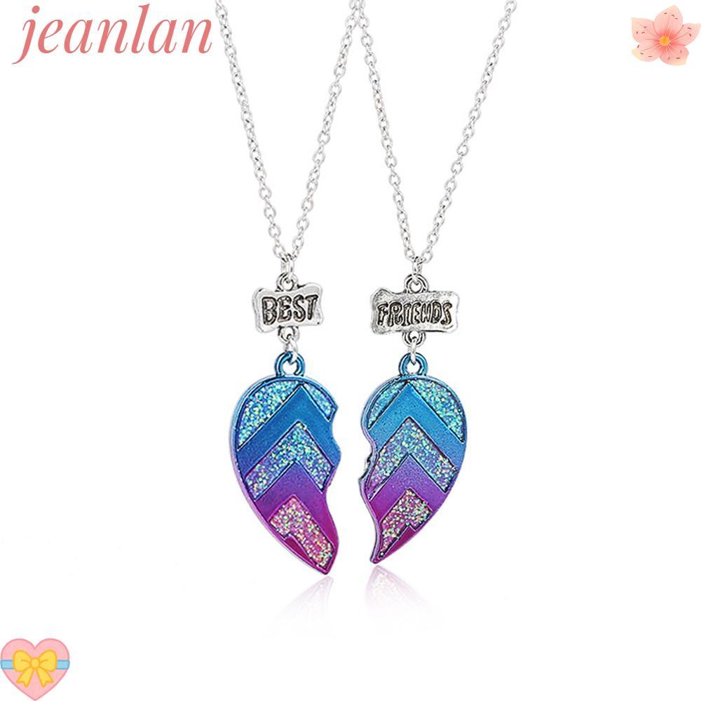 JLAN เซ็ตสร้อยคอมิตรภาพ 2PCS พร้อมจี้ตัวอักษร BFF