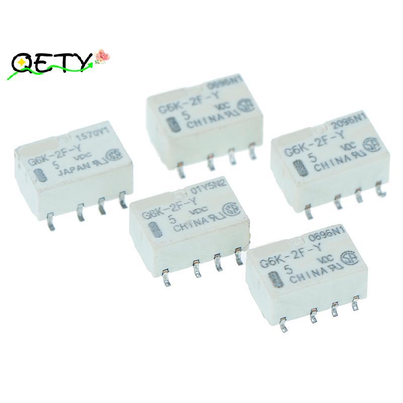[qetyellow] 5 ชิ้น dc 5v smd g6k-2f-y รีเลย์สัญญาณ 8pin สําหรับรีเลย์ omron TH