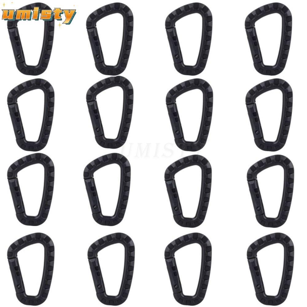 UMISTY 16 ชิ้น Carabiner, Heavy Duty Light Weight D Shape Buckle, Duarble Mini D Rings Camping