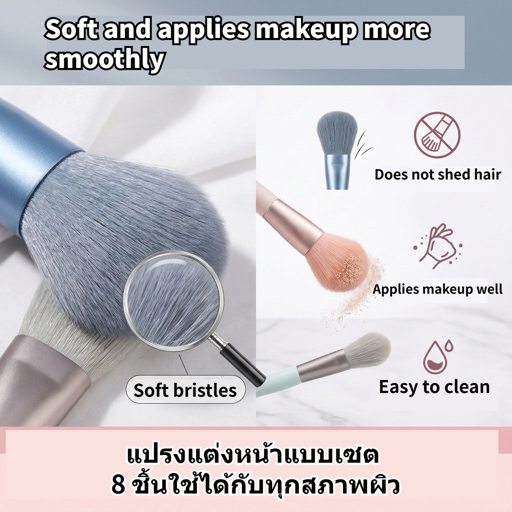 ชุดแปรงแต่งหน้าชุดเต็มของ สุด ๆ อ่อนนุ่ม ดวงตา สี ราคาไม่แพง แบบพกพาและเล็ก