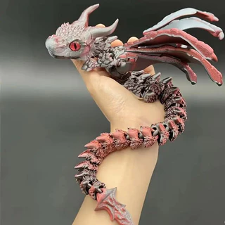 Double-Horned Dragon--3D การพิมพ์, การตกแต่งข้อต่อที่สามารถเคลื่อนย้าย, ของเล่นโมเดลสัตว์, ของขวัญของขวัญวันเกิด