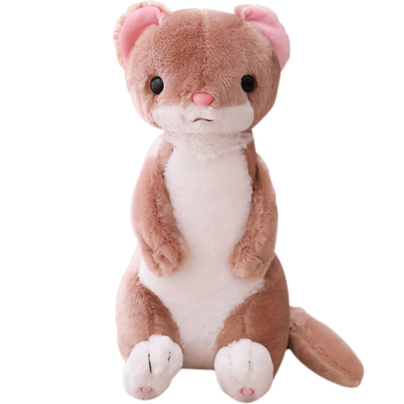 สัตว์เลี้ยงน่ารักนั่ง Ferret Toy Mink Plush Toy Doll Mink Doll