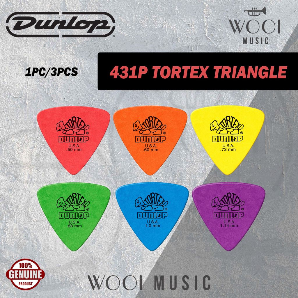 Jim Dunlop 431P Tortex Triangle Guitar Pick - (1 ชิ้น/3 ชิ้น)