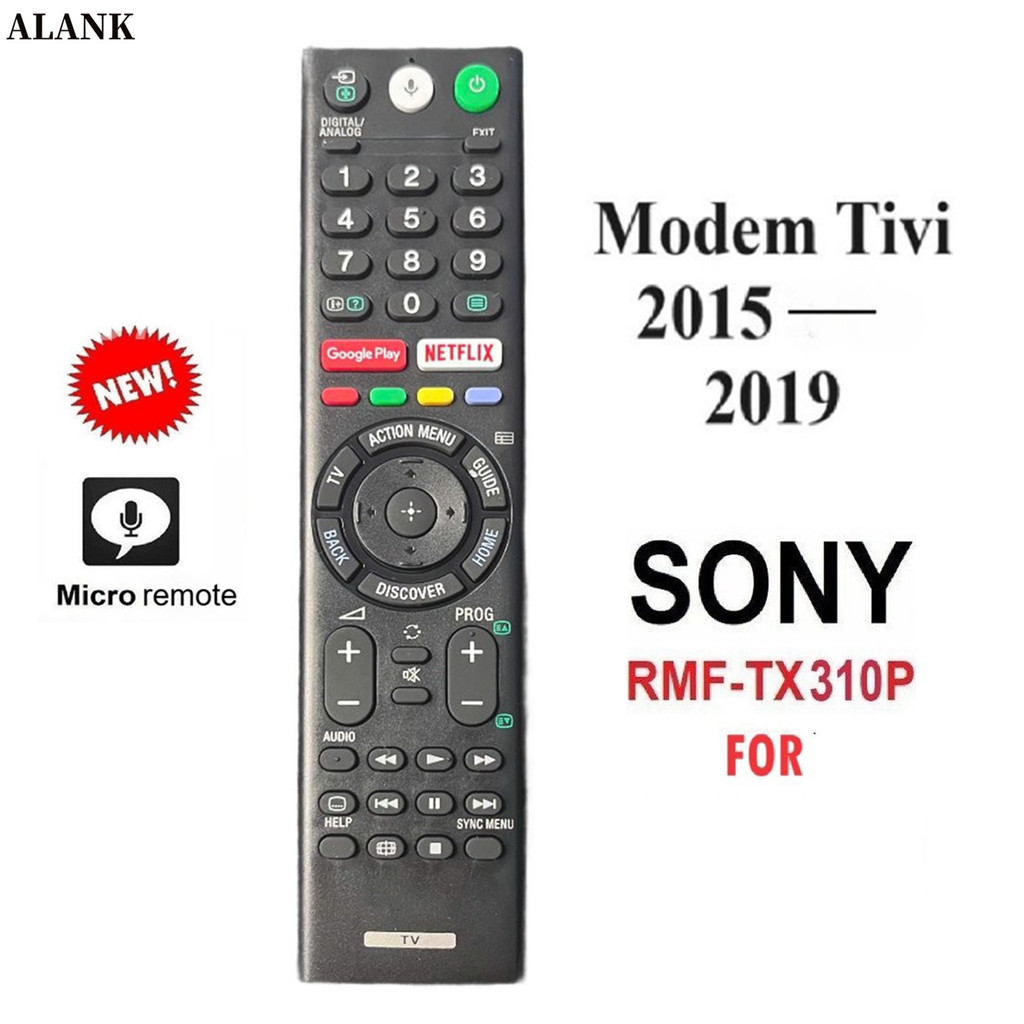 ALANK รีโมท  รีโมทคอนโทรลเสียงของแท้ สำหรับสมาร์ททีวี Sony รุ่น RMF-TX310P รองรับรุ่นปี 2015-2019