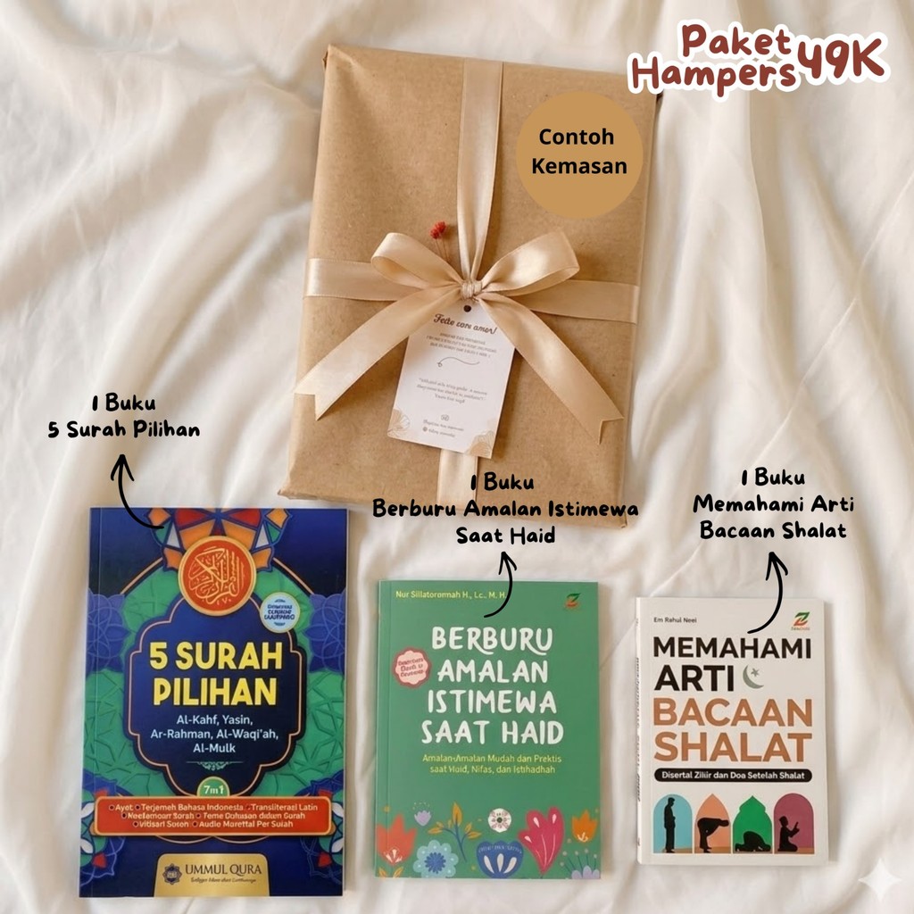 Hampers หนังสืออิสลามสําหรับเด็ก Ziyadbooks Giftbox Eid ของขวัญมุสลิม 5 Surahs Meaning การอ่านสวดมนต