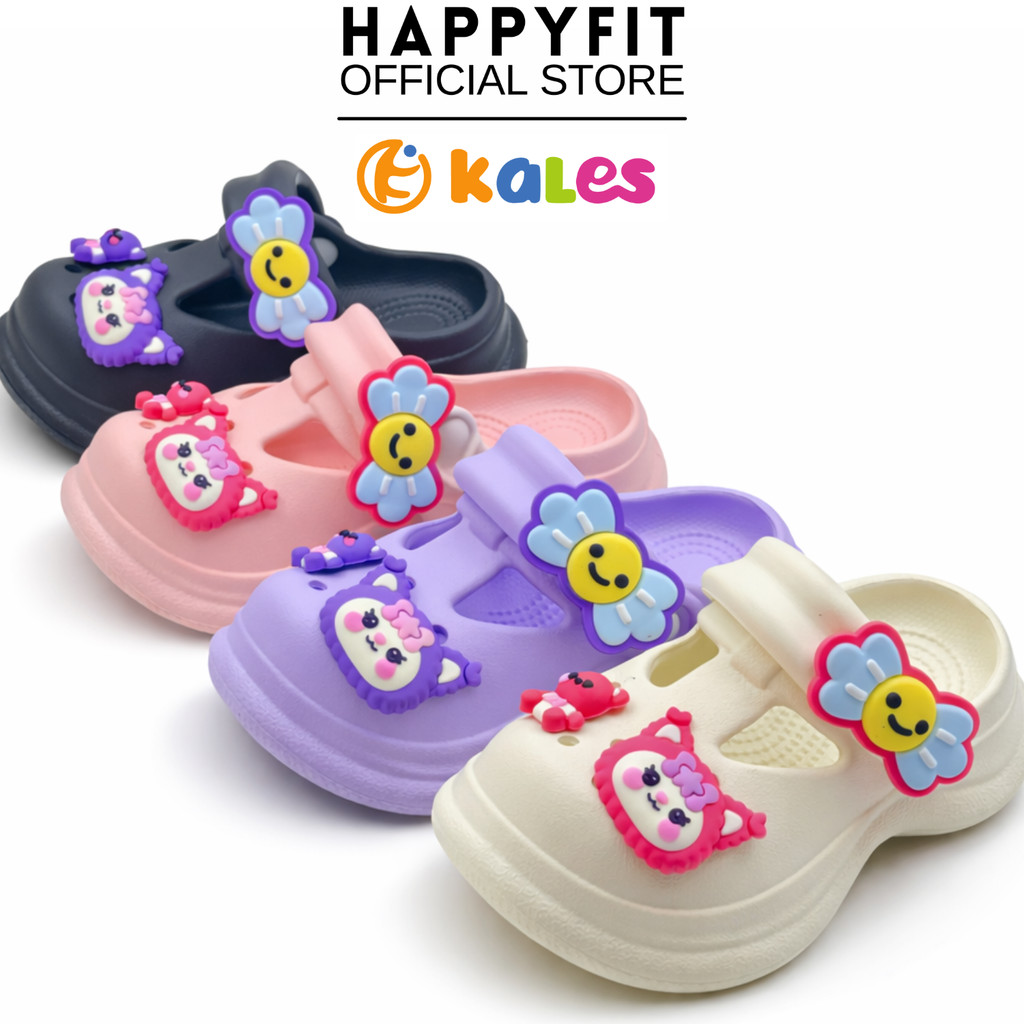 HAPPYFIT FOOTWEAR [ KURO 2 ] 1-5 ปี GIRL Shoes Slides Kasut Sandal @KURO 2