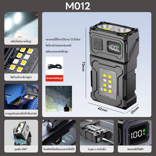ไฟพวงกุญแจแม่เหล็กหมุนได้ USB ชาร์จสุด ๆ สว่าง ไฟฉายคลิปหมวกสำหรับตั้งแคมป์ตกปลาฉุกเฉิน