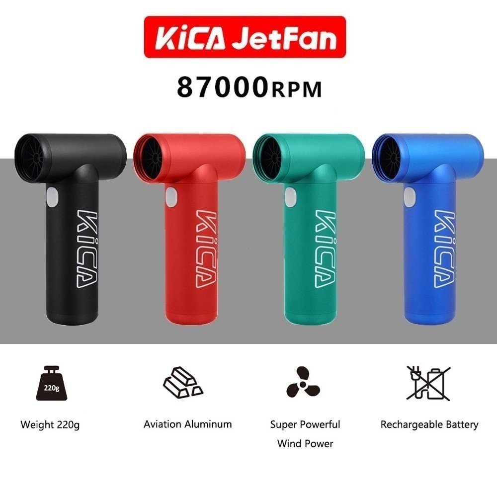 KICA Jetfan เครื่องเป่าลมไฟฟ้า Mini Turbo พัดลมไร้สาย Compressed Air Duster ทําความสะอาดสําหรับคอมพิ