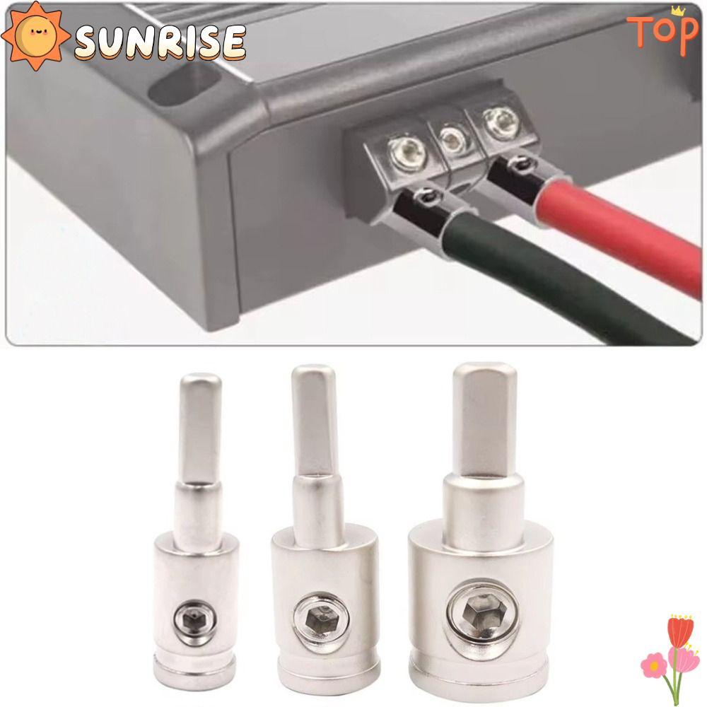 ตัวเชื่อมต่อเครื่องเสียงรถยนต์ SUNRISE, 0GA 4GA 8GA Gold Silver Car Speaker Wire Terminal, อะแดปเตอร