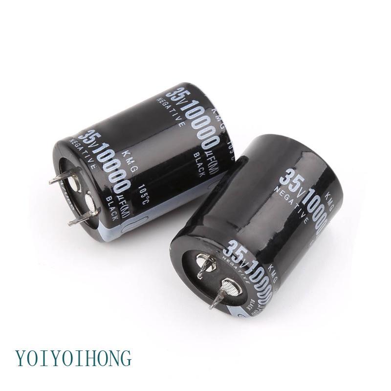 YOI 2 แพ็ค 35V 10000uF อลูมิเนียม Electrolytic Capacitor Filter Capacitor 25x40 มม.ความถี่ Electroly