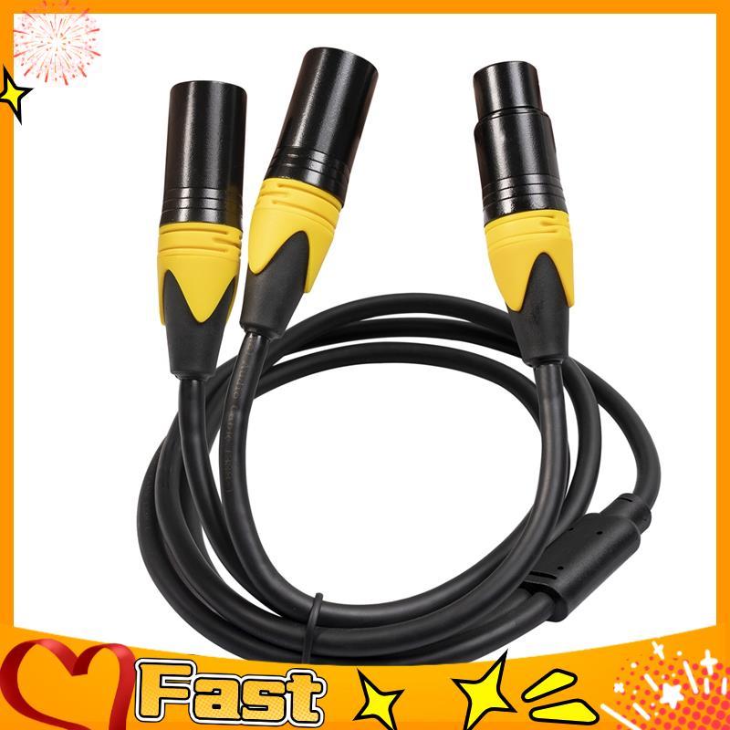 XLR Splitter Cable,3 Pin XLR Female To Dual XLR Male Audio Cable Y Cable Balanced Microphone Splitte
