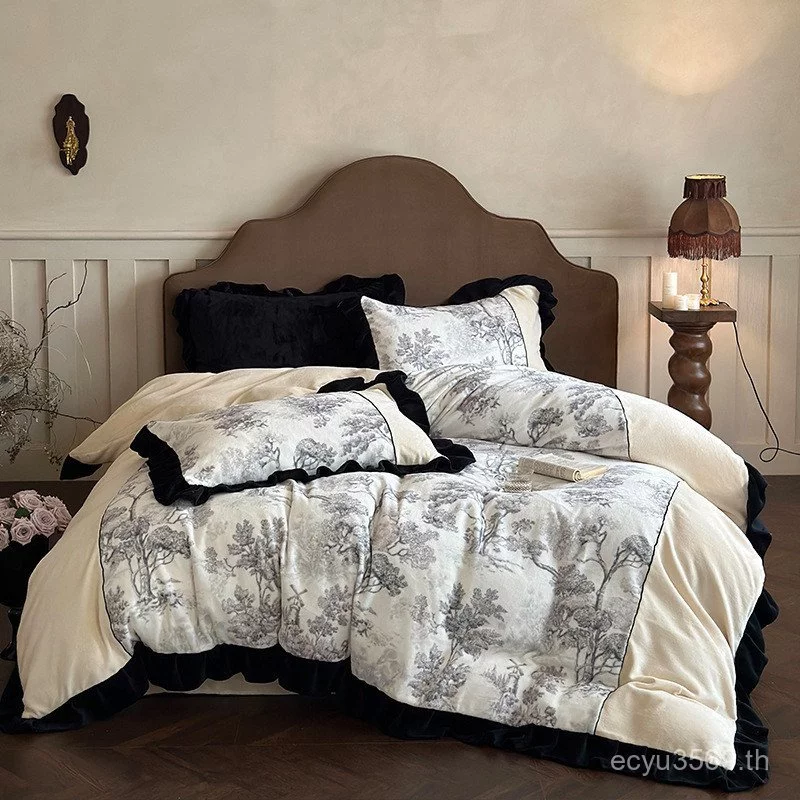 ชุดเครื่องนอน 4 ชิ้น สไตล์วินเทจผ้ากำมะหยี่ thumbnail 7