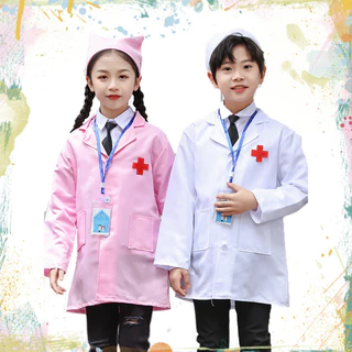 ชุดหมอเสื้อหมอ ชุดหมอเด็กผู้หญิง พยาบาลเด็ก ชุดหมอ ชุดคอสเพลย์หมอ i am a doctor