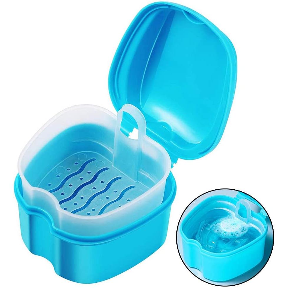 Retainer Case Portable,Denture Box Easy-Clean