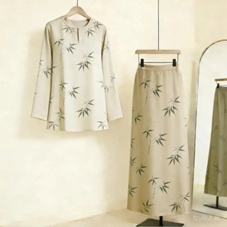 2026 สินค้ามาใหม่ Eid al-Fitr ชุดสองชิ้น, ใบไม้ไผ่หรูหราทั้ง…