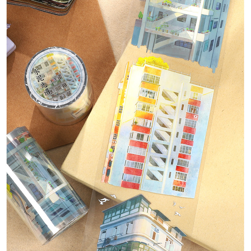 JIANWU 70 มม.* 5.2 ม.VINTAGE City High-rise Building ภูมิทัศน์วัสดุ Collage Scrapbooking PET เทป Creative Journal เครื่องเขียน ราคา ถูกที่สุด ดีลบีเคเค แกลเลอรีภาพที่ 7