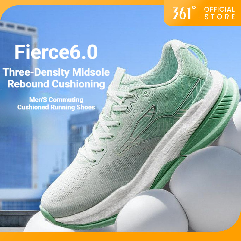 361 Degrees  Fierce 6 ผู้ชายรองเท้าวิ่งมืออาชีพ Breathable Rebound 672612202